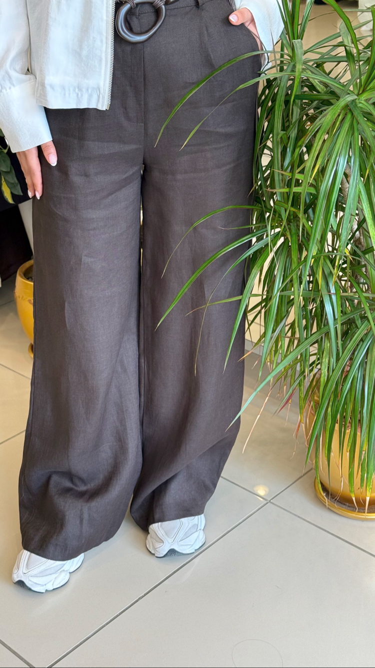 Acı Kahve Keten Pantolon