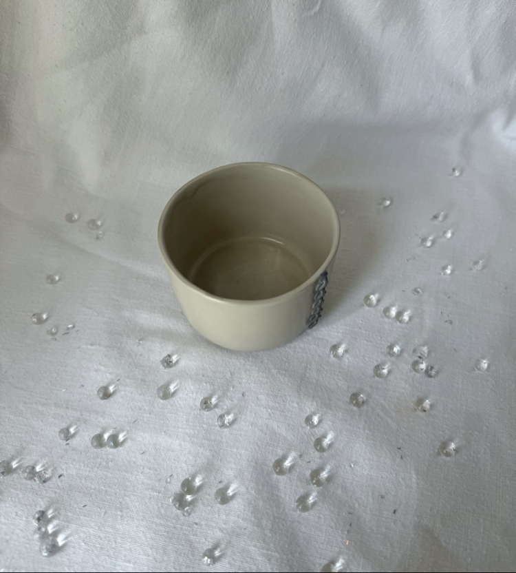 Zincir detaylı el yapımı stoneware bardak