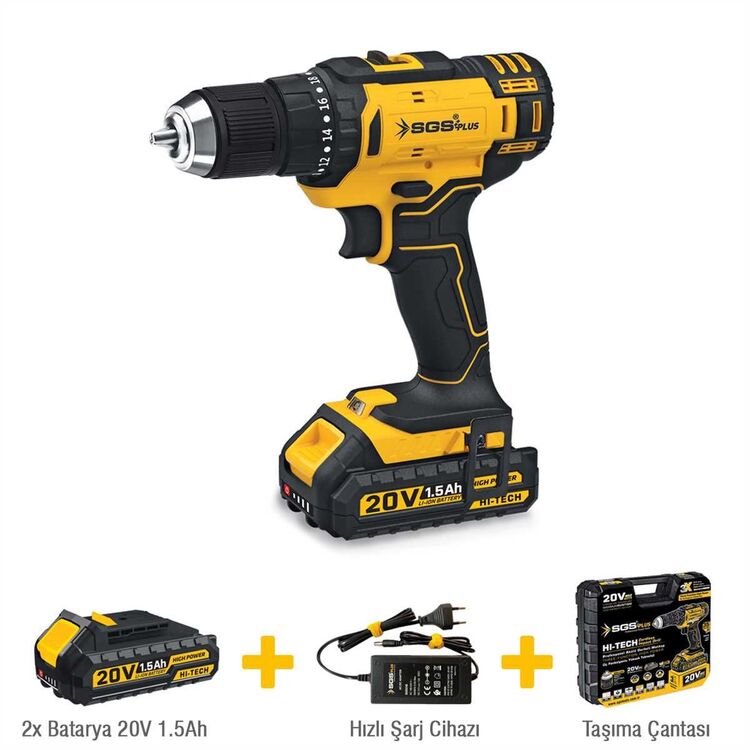 SGS
AKÜLÜ VİDALAMA SETİ 20 VOLT (1.5Ah)