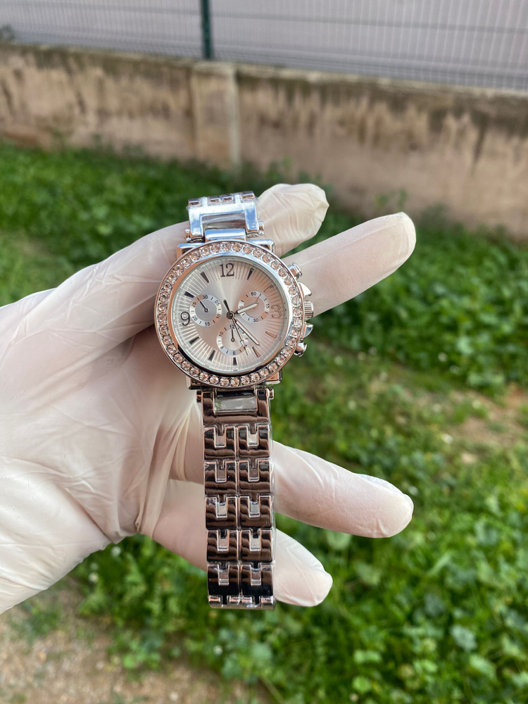 silver taşlı bayan kol saati