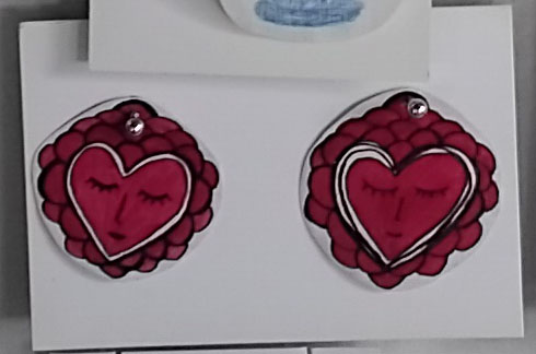 El Yapımı Özgün Tasarım Kalp Küpe *1