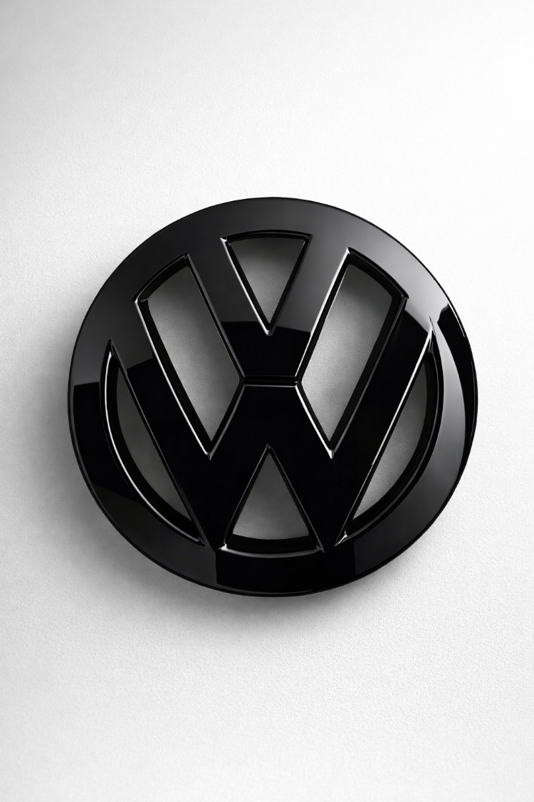  VW Golf MK6 Ön Amblem | ABS 3D Baskı | Piyano Siyahı | UV Şeffaf Kaplama