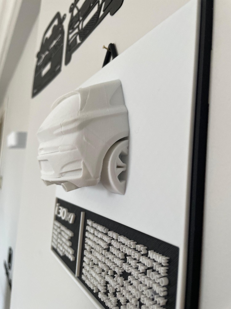 Hyundai i30N Performance 3D Teknik Detaylı Duvar Panosu