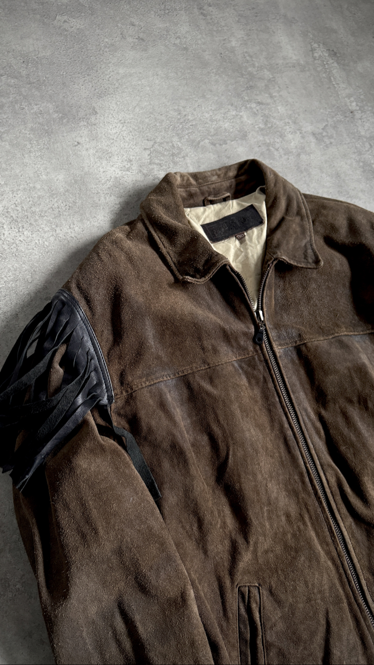 Vintage Oversize Püsküllü Nubuk Ceket