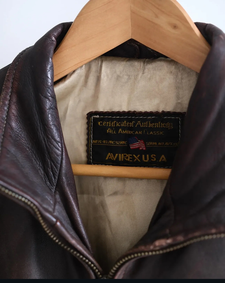 Vintage Avirex Klasik Acı Kahve Ceket