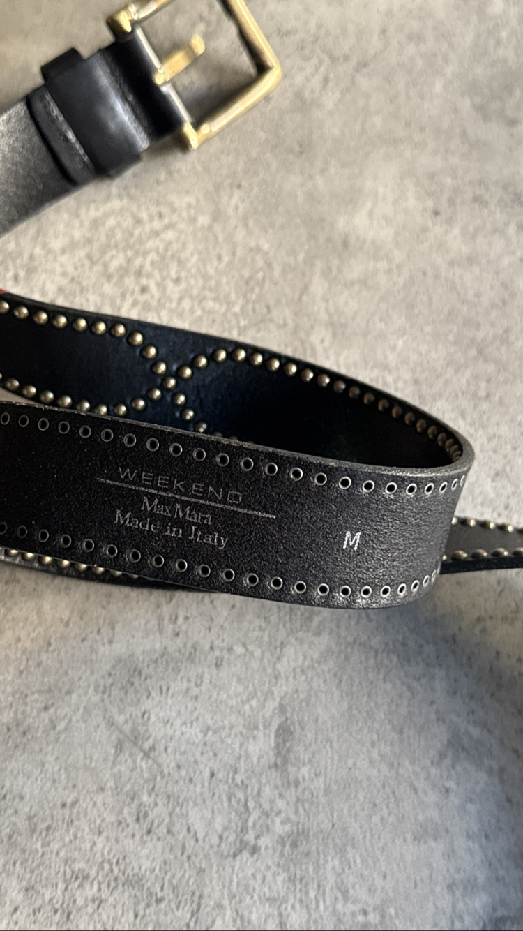 Vintage Premium Metal İşlemeli Deri Kemer