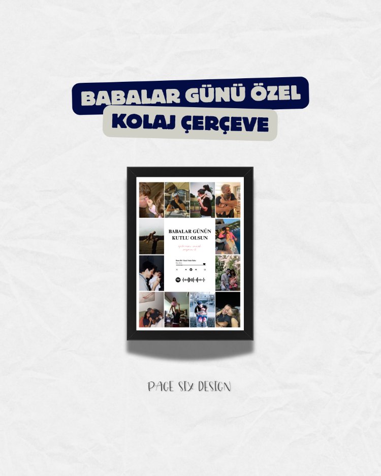 Babalar Günü Özel Kolaj Çerçeve (21x30)