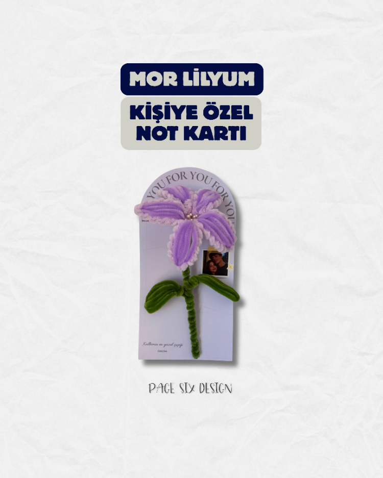Kişiselleştirilebilir Lilyum Not Kartı - Mor 