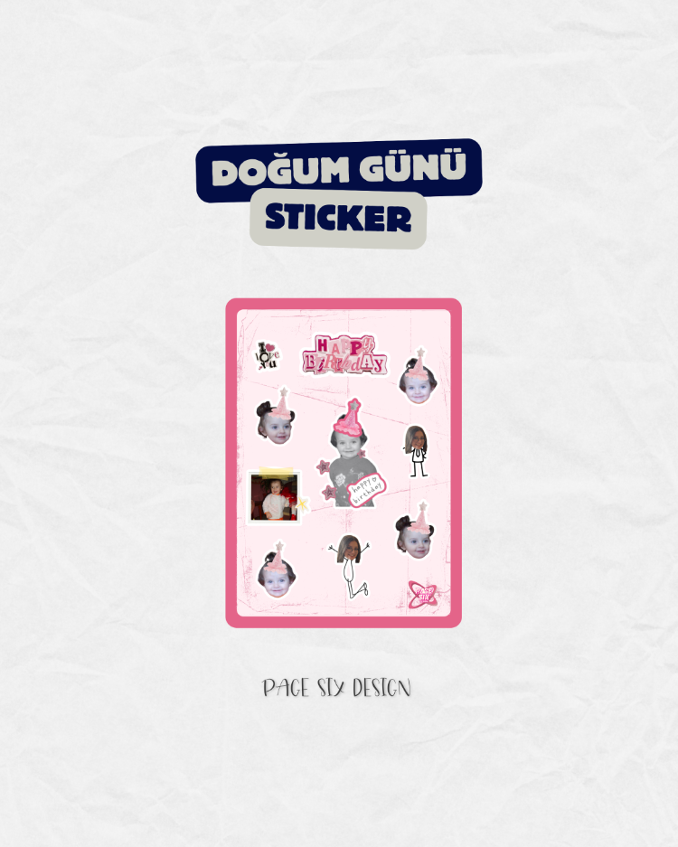 Kişiye Özel Doğum Günü Sticker
