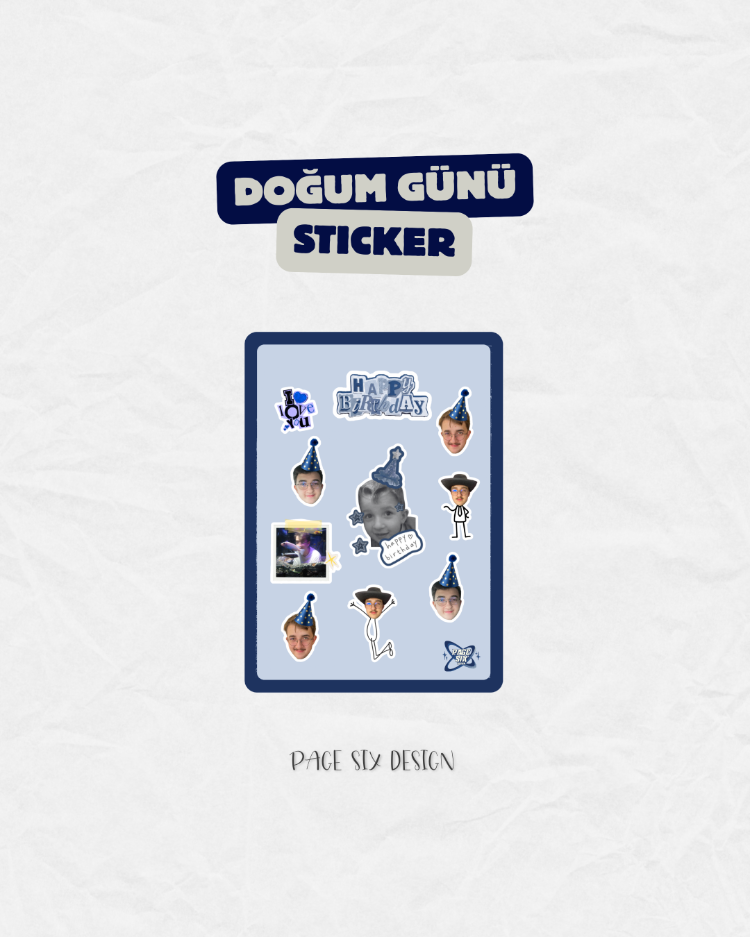 Kişiye Özel Doğum Günü Sticker