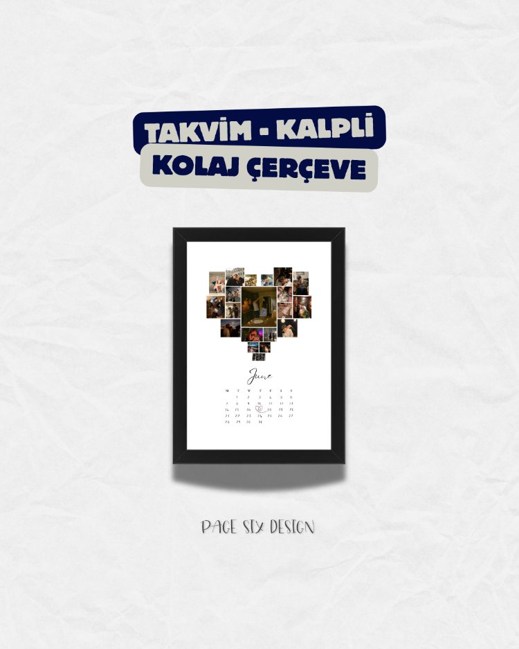 Takvim - Kalpli Kolaj Çerçeve (21x30)
