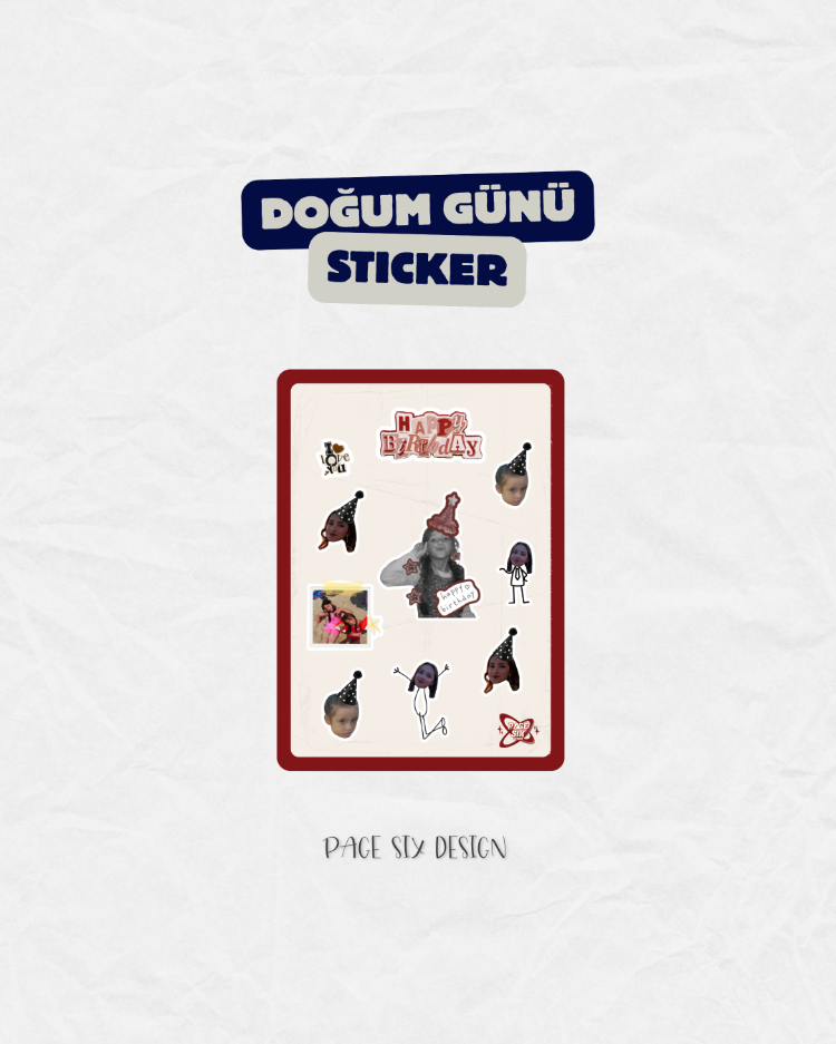 Kişiye Özel Doğum Günü Sticker