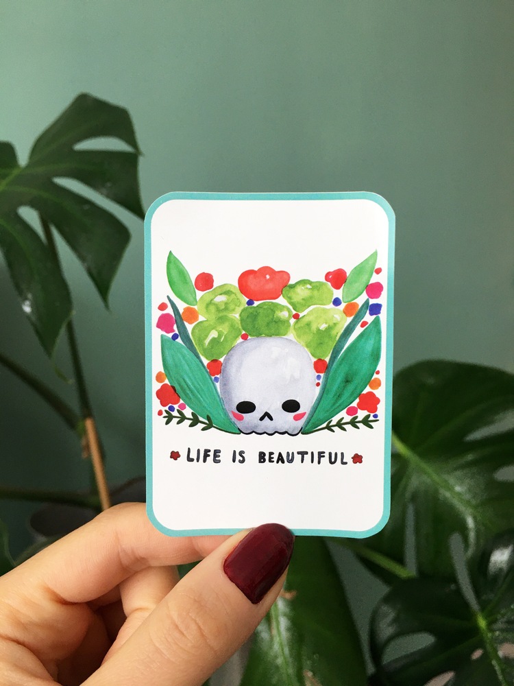Life Is Beautiful Art Print Sticker