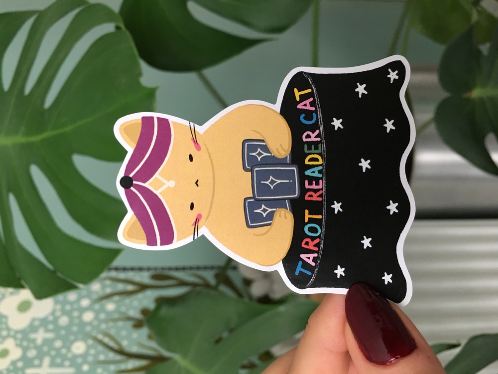 Tarot Reader Cat Sticker