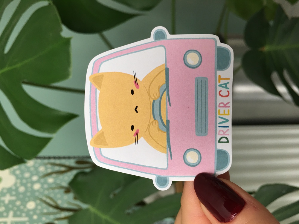 Driver Cat Sticker