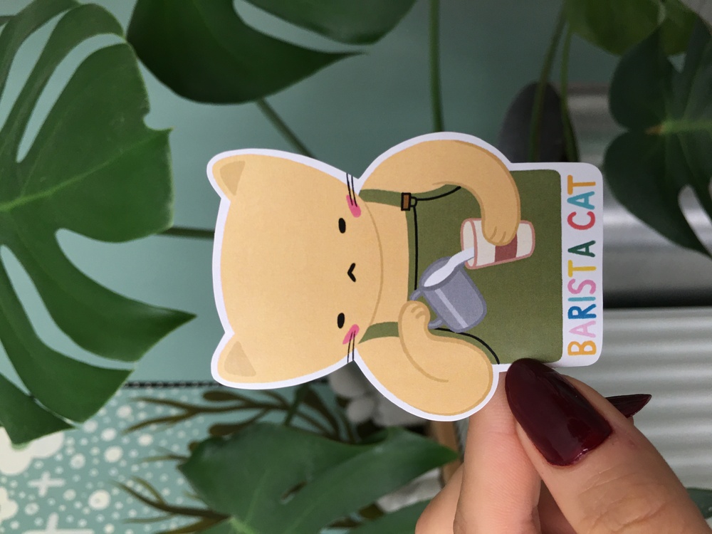 Barista Cat Sticker