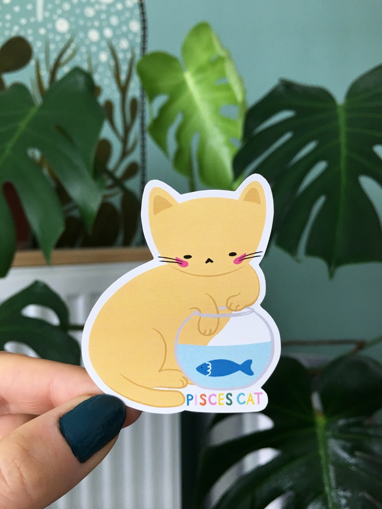 Balık Burcu Kedi Sticker