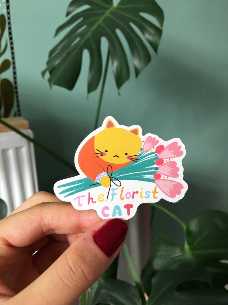 The Florist Cat Sticker