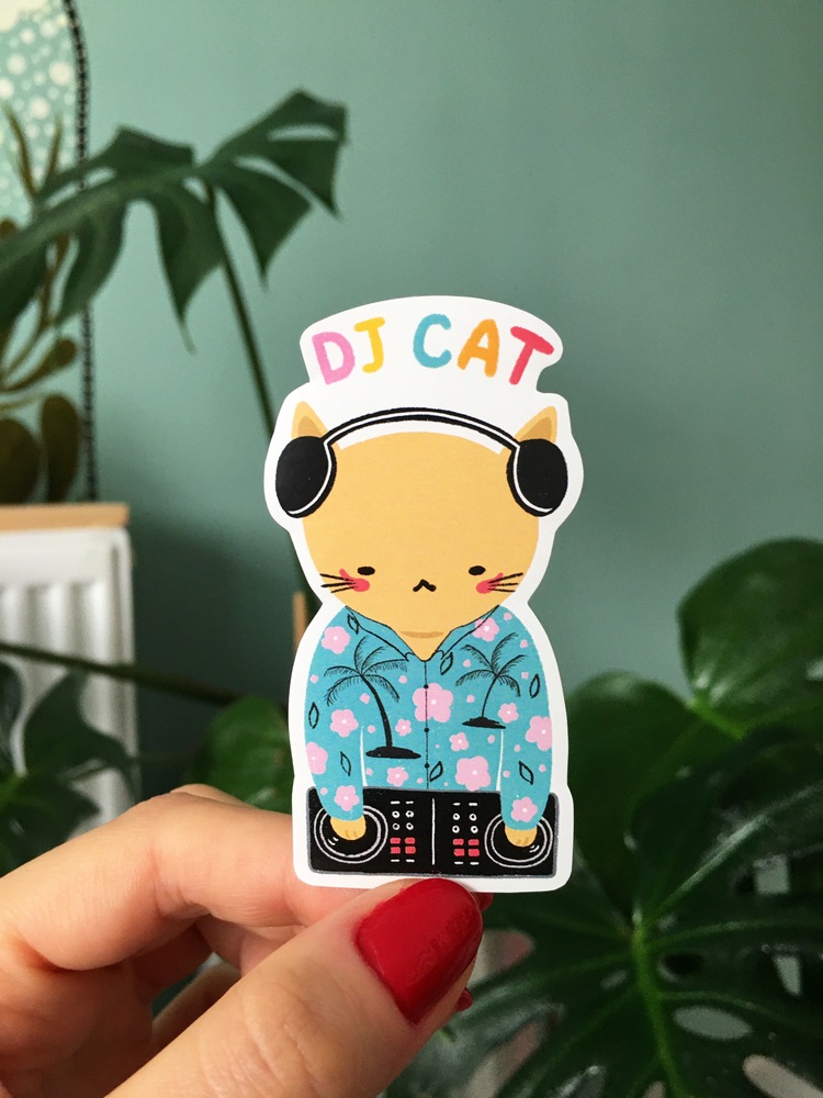 Dj Cat Sticker