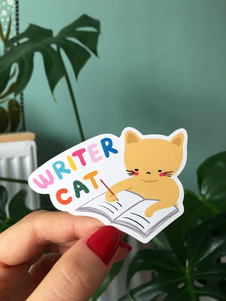 Writer Cat Sticker