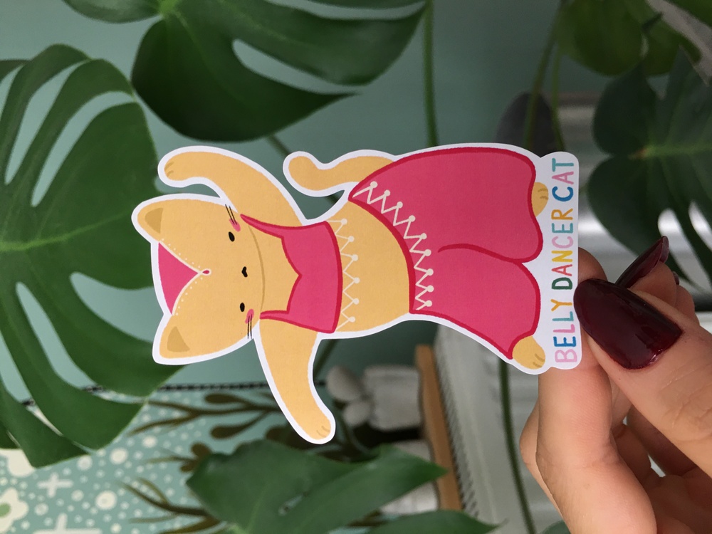 Belly Dancer Cat Sticker