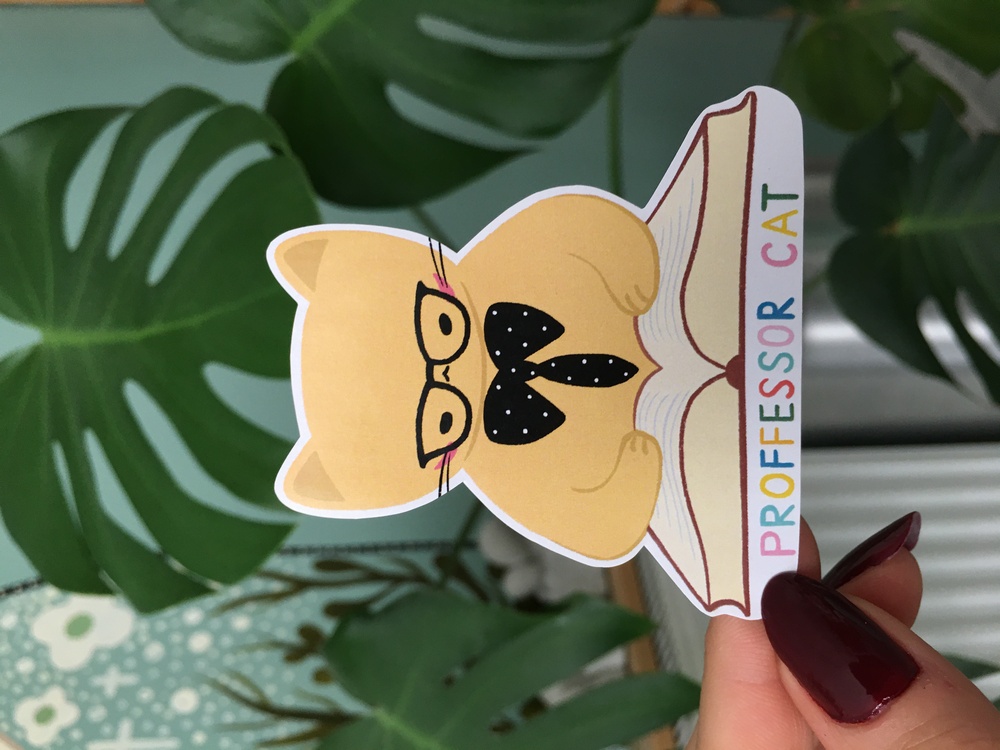 Proffessor Cat Sticker