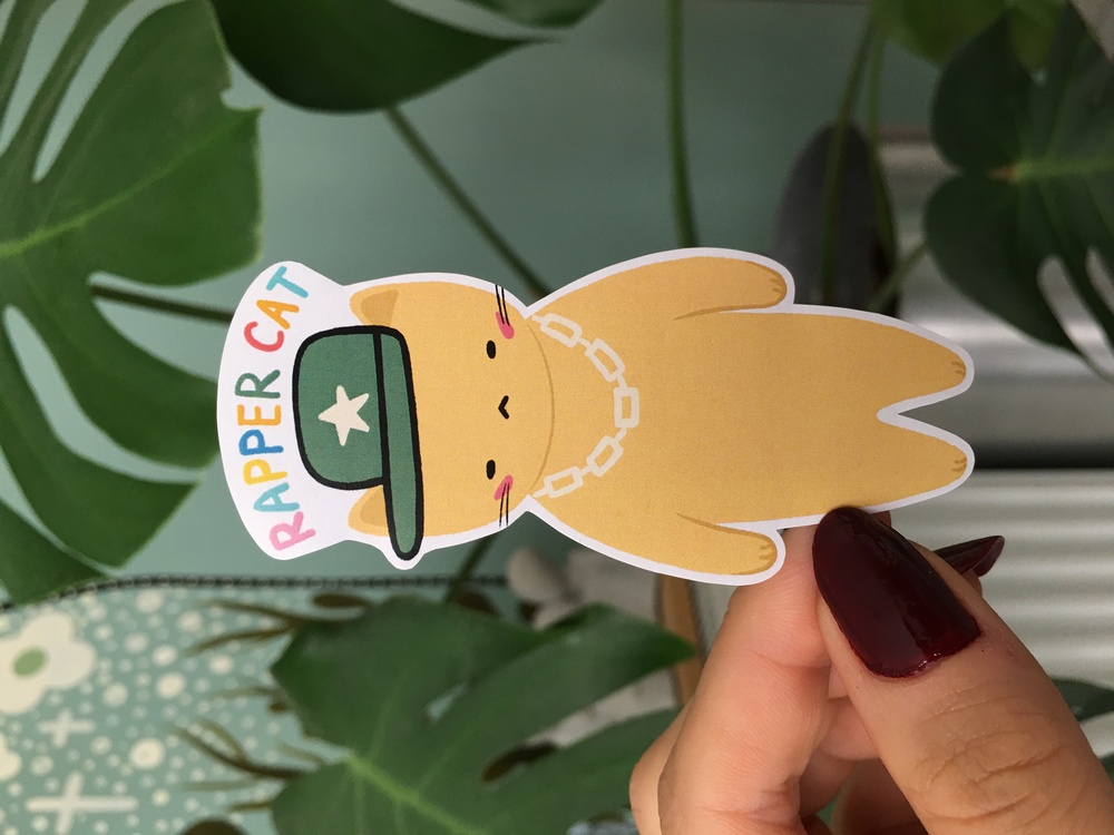 Rapper Cat Sticker