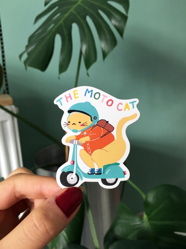 The Moto Cat Sticker