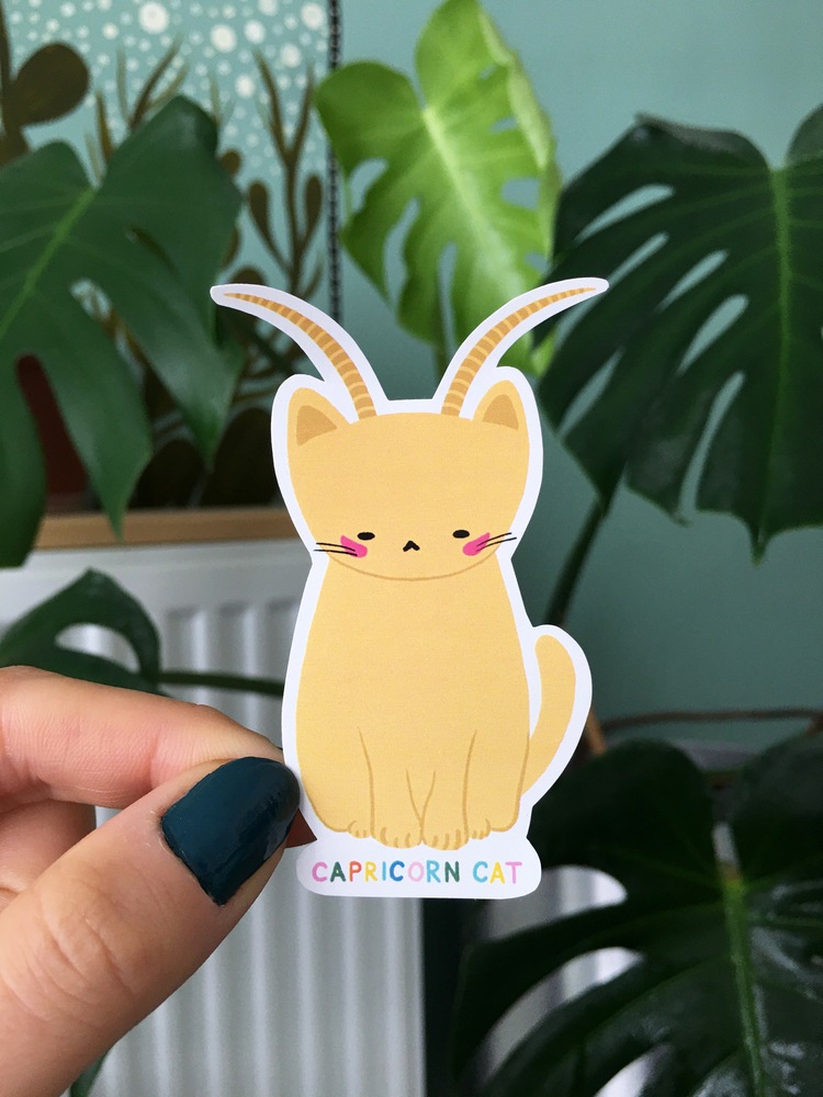 Oğlak Burcu Kedi Sticker