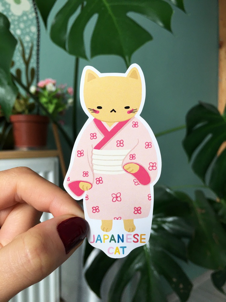 Japanese Cat Sticker