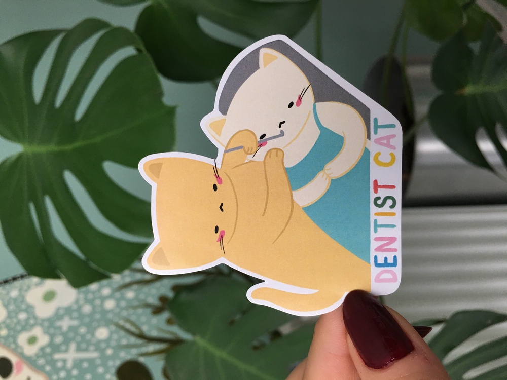 Dentist Cat Sticker