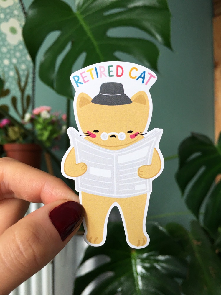 Retired Cat Sticker