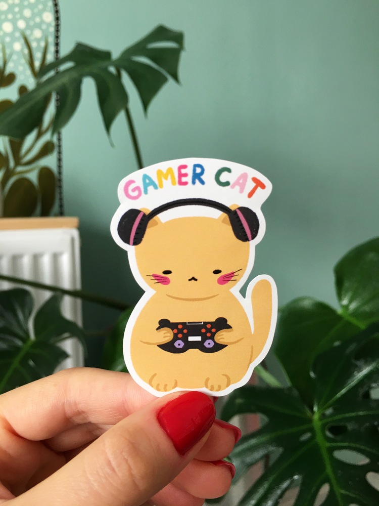 Gamer Cat Sticker