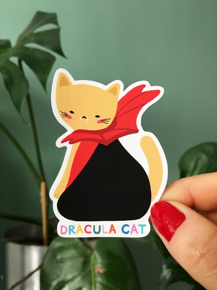 Dracula Cat Sticker