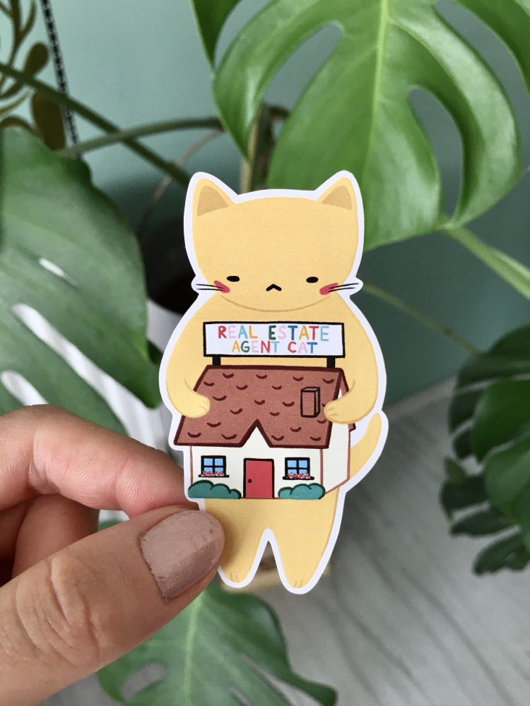 Real Estate Agent Cat Sticker