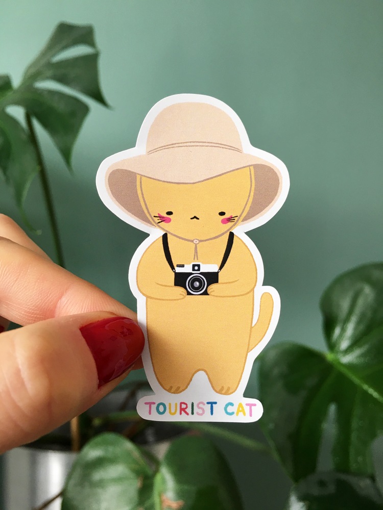 Tourist Cat Sticker