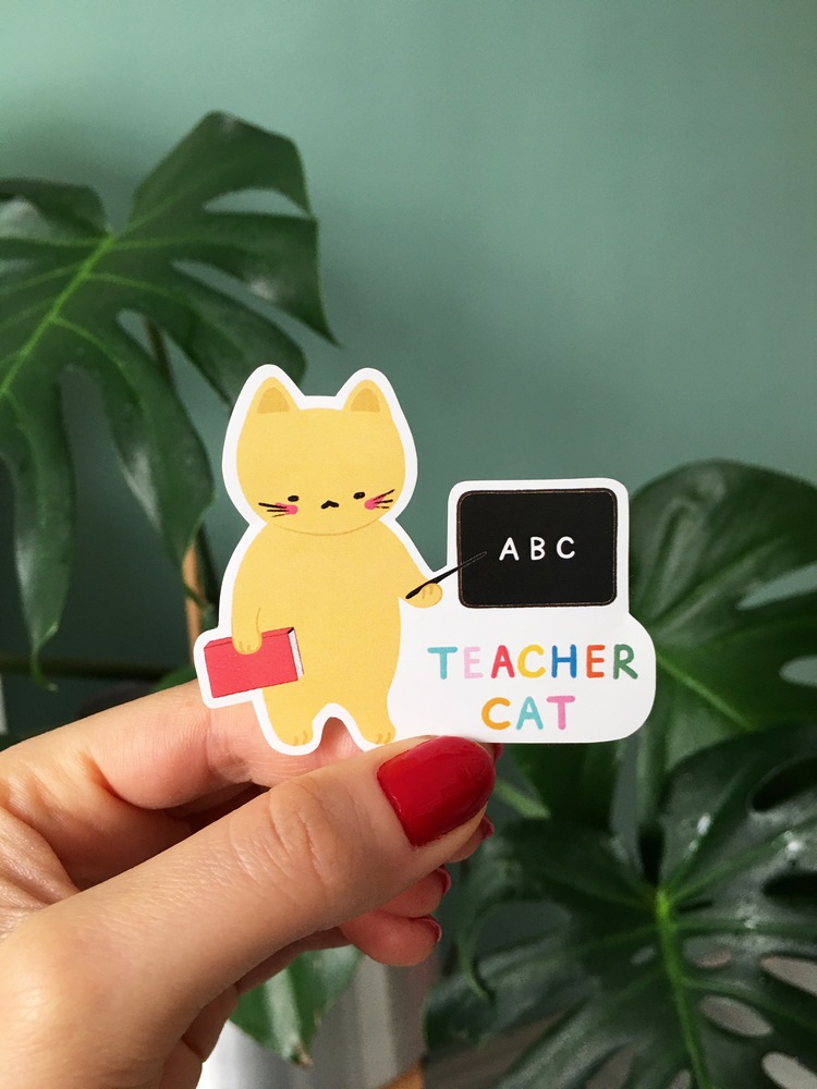 Teacher Cat Sticker