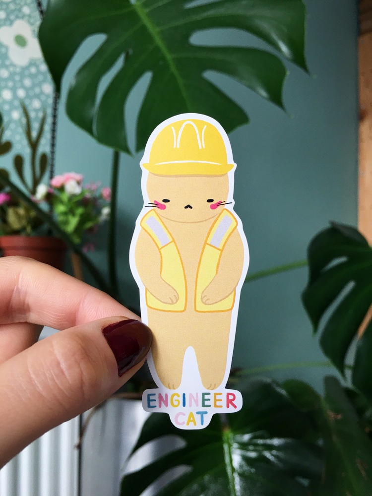 Engineer Cat Sticker