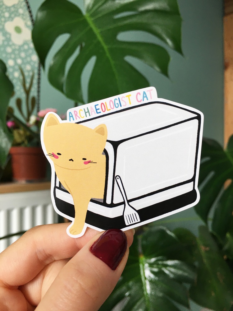 Archaeologist Cat Sticker