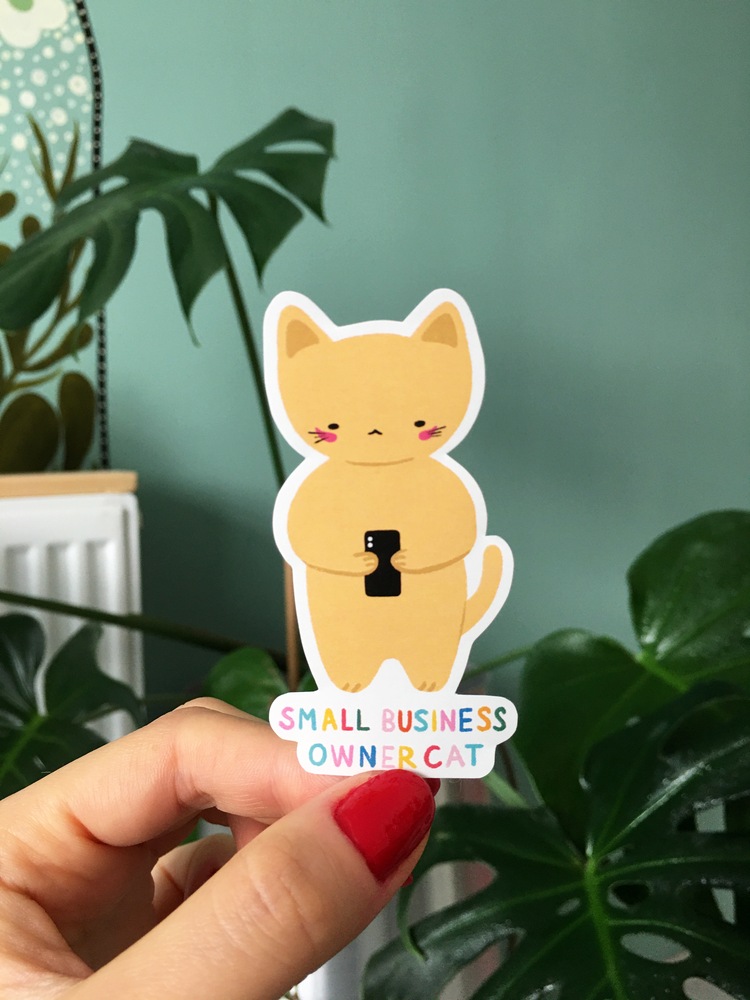 Small Business Owner Cat Sticker