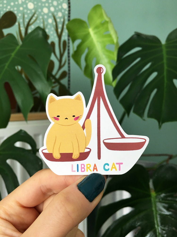 Terazi Burcu Kedi Sticker