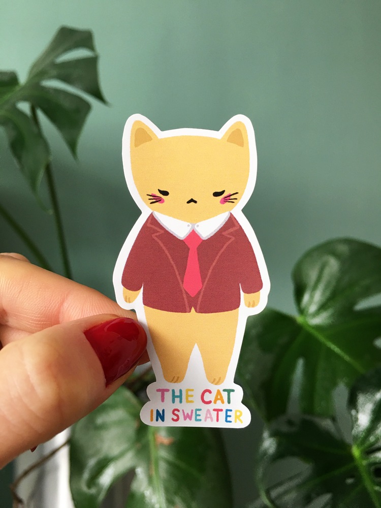 The Cat In Sweater Sticker