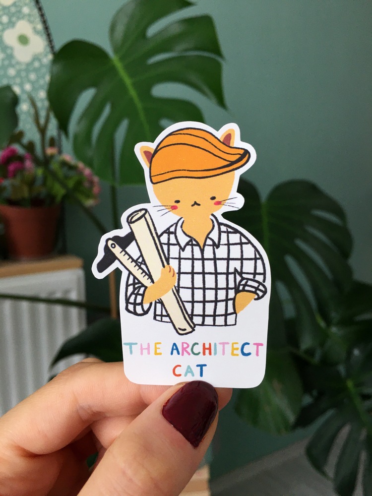 The Architect Cat Sticker