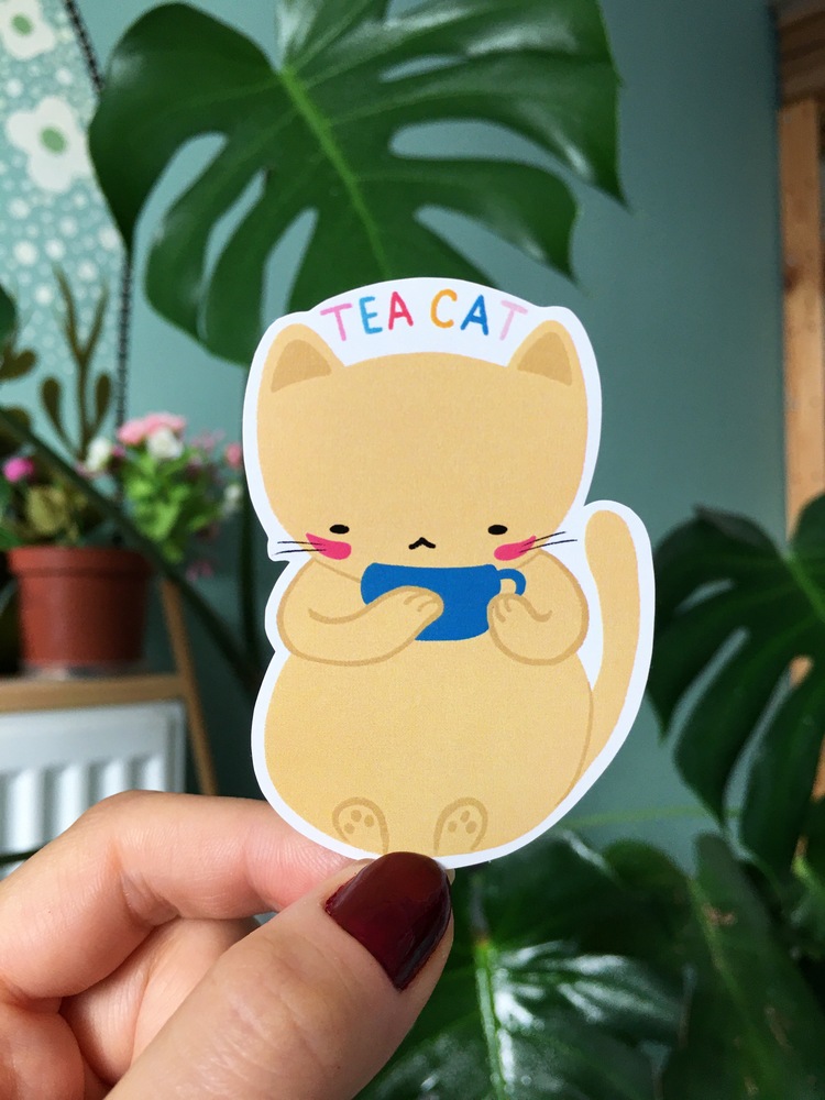 Tea Cat Sticker