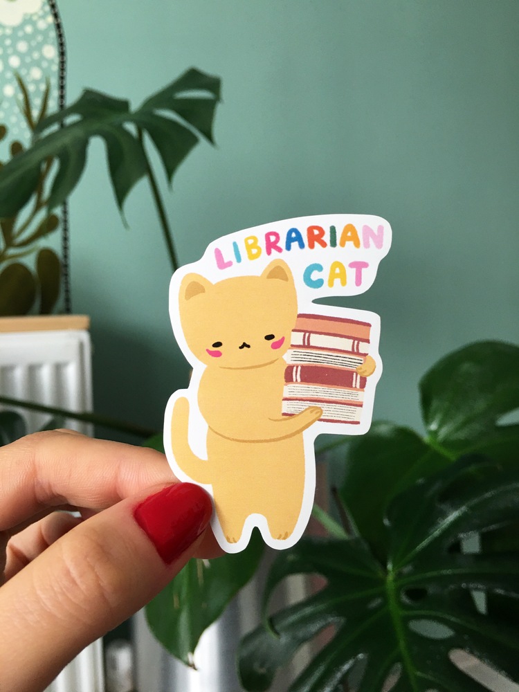 Librarian Cat Sticker