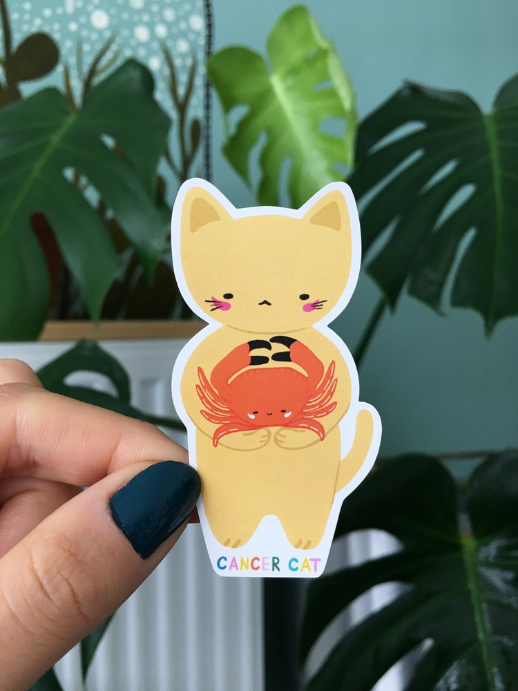 Yengeç Burcu Kedi Sticker