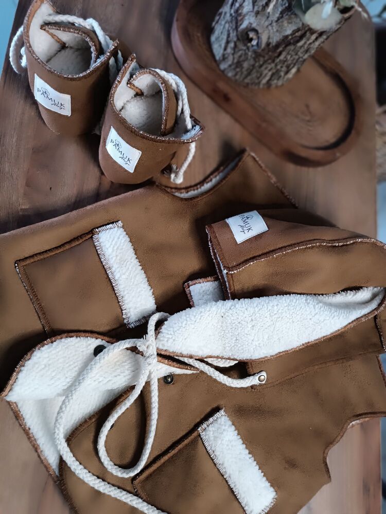 suede vest set