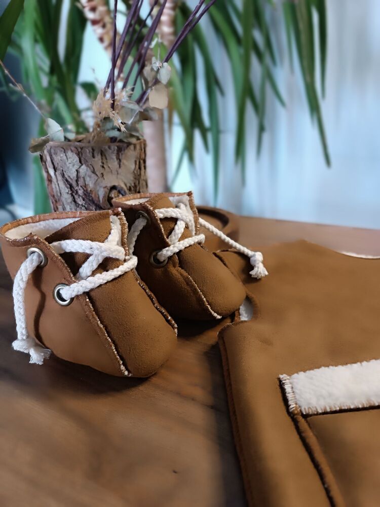 suede vest set