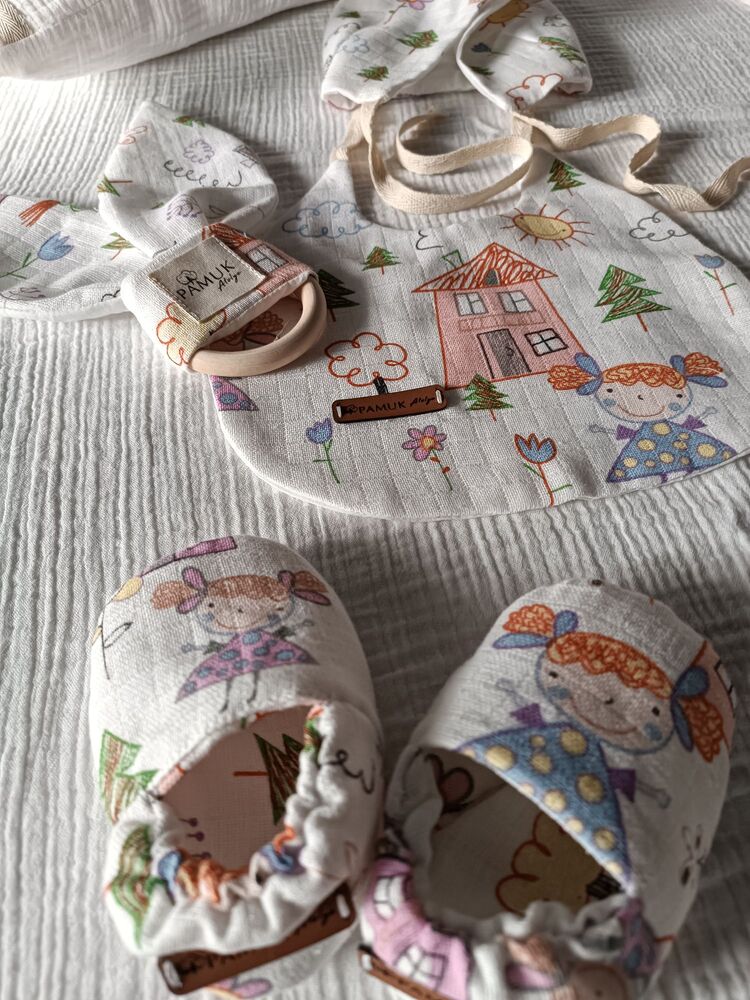 picture desenli pamuk pike baby set