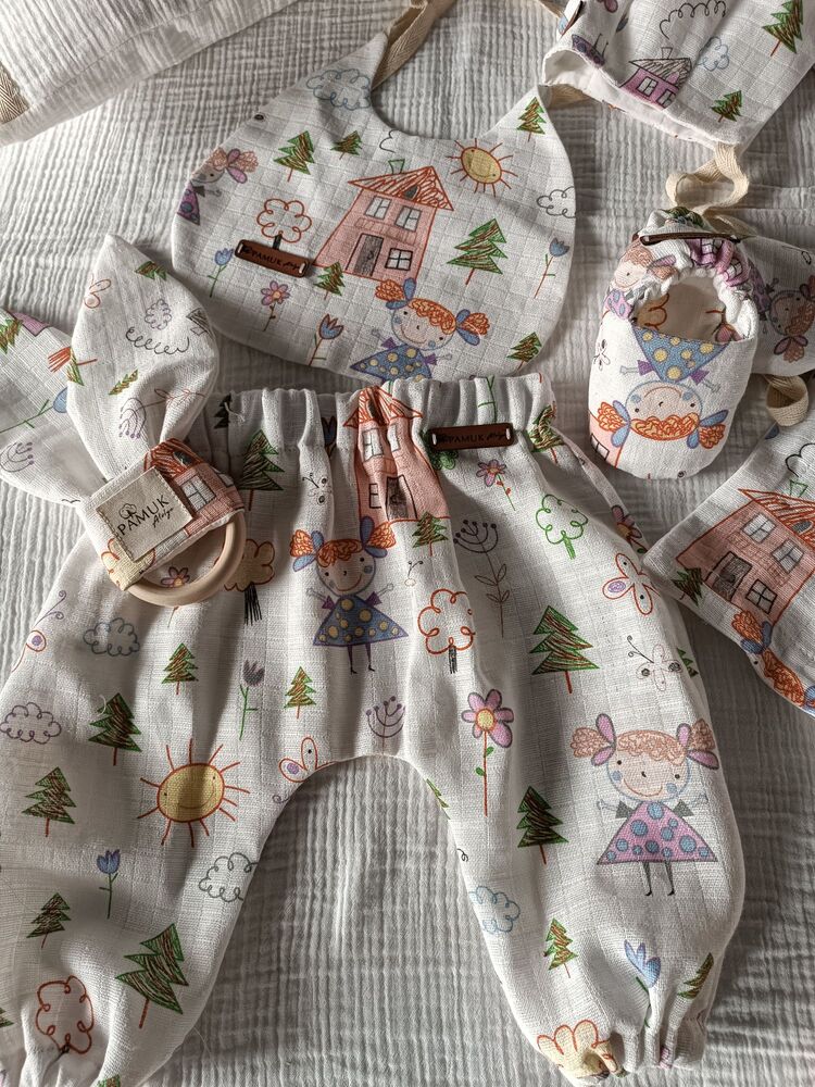 picture desenli pamuk pike baby set